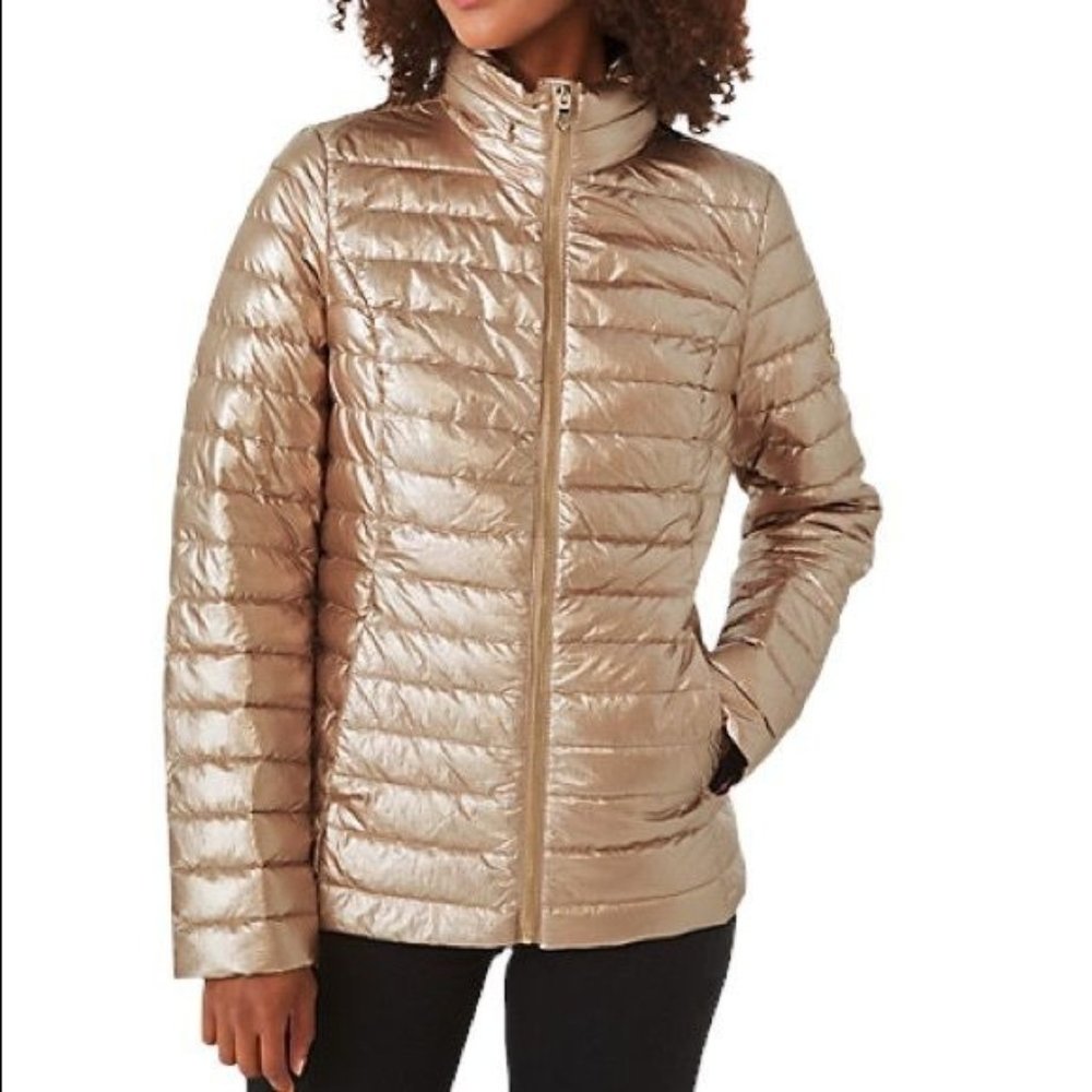 Kate Spade Packable Puffer Jacket in Glittering Rose Size XS NWT